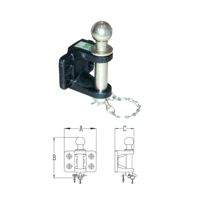 Crochet Coulissant 1/4" Pour Treuil Quad/ATV - Capacité 1,25 Tonne - Galvanisé à Chaud, Avec Goupille